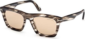 Tom Ford Lelio Brown Square Mens Sunglasses FT1207 56E 52