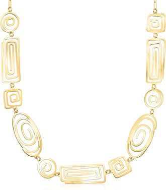Ross-Simons Italian 18kt Gold Over Sterling Spiral Openwork Necklace