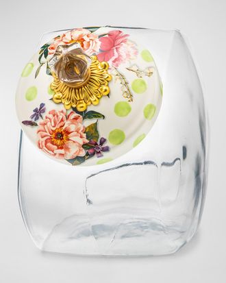 MacKenzie-Childs Cookie Jar with Wildflowers Enamel Lid