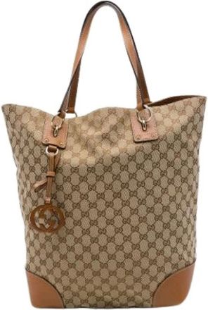Gucci Bolso Tote de Lona Vintage Pre-owned - Pre-owned - Mujer - Beige - ONE SIZE