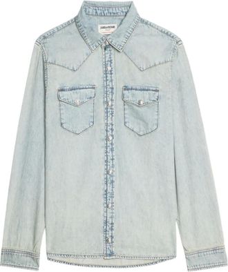 Zadig&Voltaire Camicia denim Saby con borchie - Blu