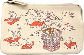 Herm&egrave;s Ivory Swift Leather Pouch (Pre-Owned)