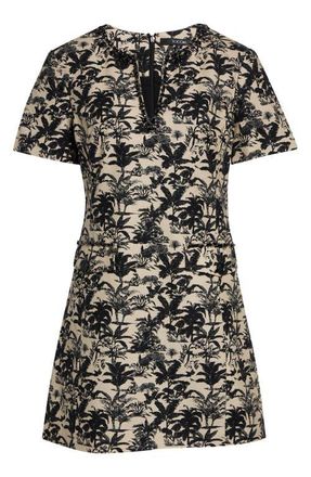 Toccin Blythe Short Sleeve Minidress in Jet/Natural at Nordstrom, Size 00