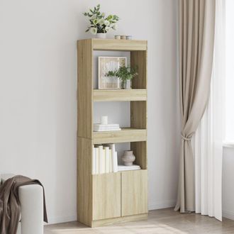 Berkfield Home Highboard&not;Sonoma Oak 63x33x180 cm Engineered Wood in Brown | Size: 63 x 33 x 180 cm
