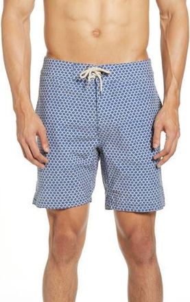 Faherty Scallop Print Board Shorts in Fish Scale Batik at Nordstrom Rack, Size 32