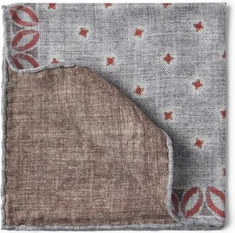 Brunello Cucinelli Silk pocket square in Grey at Nordstrom