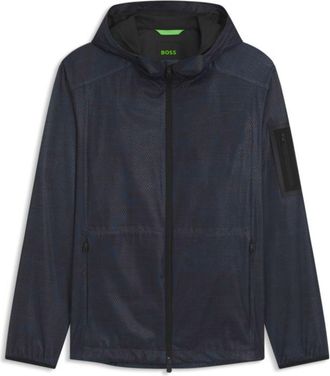 BOSS Hooded parka jacket with all-over print