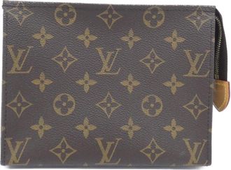 Louis Vuitton Marron Coated Canvas Pouch (Pre-Owned)