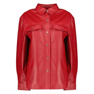 Iro Light Jackets, female, Red, Size: 2XS Cabana Leather Overshirt
