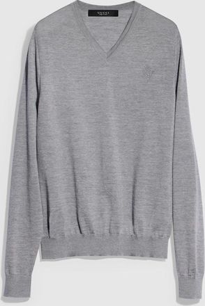 Gucci Fine Wool Sweater With Embroidery, Black, Ready-to-wear