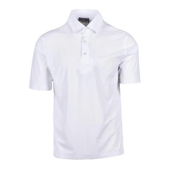 Herno Tops, Heren, Wit, M, Tessuto Tecnico Polo Shirt