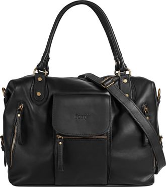 Forty Degrees Shopper FORTY, Damen, Gr. B/H/T: 41cm x 35cm x 18cm onesize, schwarz, Leder, beschichtet, gl&auml;nzend, Taschen Shopper, echt Leder, Made in Italy