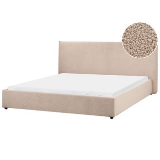 Beliani Cama De Agua Moderna De Boucl&eacute; Gris Pardo 180 X 200 Cm Tradicional Vaucluse