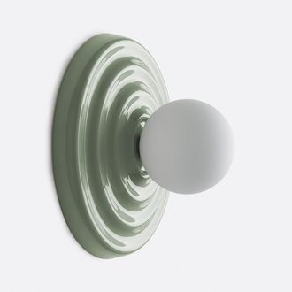 La Redoute Interieurs Wand- of plafondlamp, keramiek en opaline glas, diameter 24,5 cm, HOLI