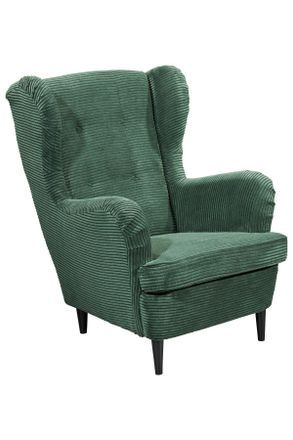 MID.YOU Mid.you Ohrensessel, Dunkelgr&uuml;n, Textil, Buche, massiv, 78x102x98 cm, Wohnzimmer, Sessel, Ohrensessel