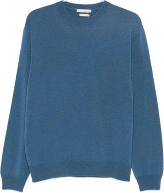 Daniele Fiesoli Cashmere Knitwear, male, Blue, 2XL, Crewneck Jumper