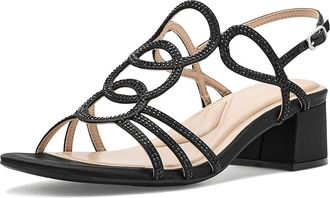 Easy Spirit Yana Womens Dress Sandals Black Satin : 7.5 W (D)