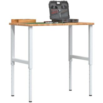 vidaXL Vidaxl - Banco De Trabajo Rectangular Madera Maciza 100x60x(71,5-98) Cm