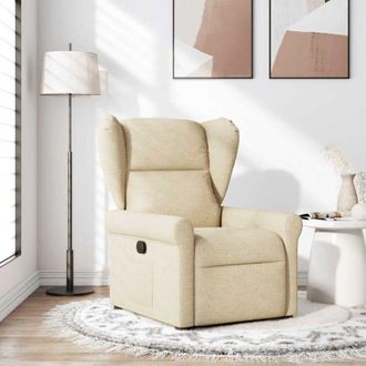 vidaXL Sill&oacute;n Reclinable De Tela Crema Vidaxl