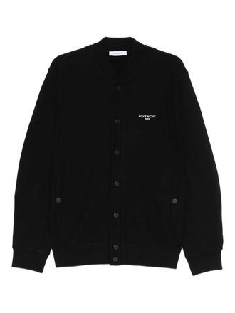 Givenchy Couture Seam Fleece Cardigan With Givenchy Embroidery