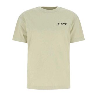 Off-white Unisex Logo Regular T-shirt voor volwassenen (Beige)