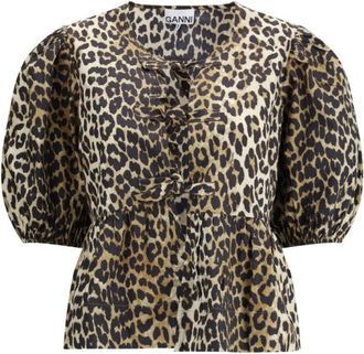 Ganni Dames, Blouses & Shirts, Veelkleurig, Maat: 3XS Katoen