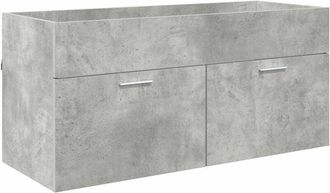 vidaXL Mueble De Lavabo Con Puerta Gris Concreto 38,5 X 100 X 46 Cm Vidaxl