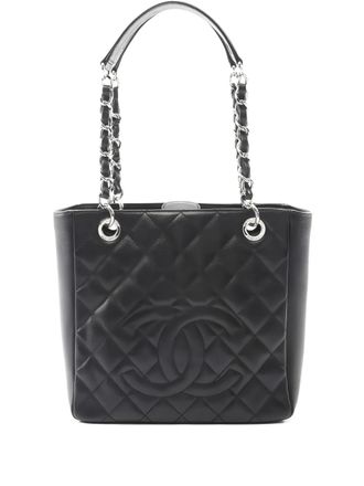 Chanel 2012 PST Petite Shopper schoudertas met kettingdetail - Zwart