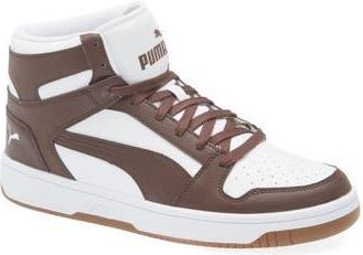 Puma Rebound Layup High Top Sneaker in Chocolate Brown/Puma White at Nordstrom Rack, Size 7.5