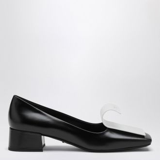 Prada Black and white leather d&eacute;collet&eacute;