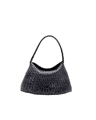 Dragon Diffusion Santa Maria Black Compact Woven Leather Handbag