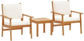 vidaXL Conjunto De Sof&aacute; De Jard&iacute;n 3 Pcs Marr&oacute;n 45 X 45 X 38cm Vidaxl