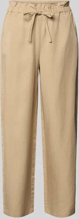 Marc O'Polo Wide Leg Joggpants aus Lyocell-Leinen-Mix in Sand, Gr&ouml;&szlig;e 34