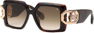 Philipp Plein Authentieke Bril met Topkwaliteit - Dames - Zonnebrillen - Bruin - 52 MM - Accessoires