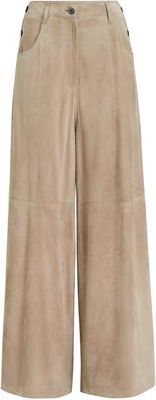 Brunello Cucinelli Suede maxi trousers in Beige at Nordstrom, Size 38 It
