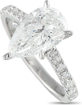Luxury Bazaar 14K White Gold 2.94ct Lab-Grown Diamond Ring LG 14-091025