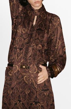 Mango Milano Mock Neck Top in Brown at Nordstrom Rack, Size 6