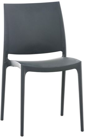 Clp Silla de exterior apilable resistente en pl&aacute;stico gris oscuro