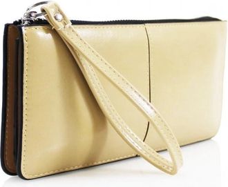 Generic Womens Wallet, Large Capacity Slim Phone Purse, Credit Card Holder Wallet with Multiple Card Slots Zipper Pocket (Beige)