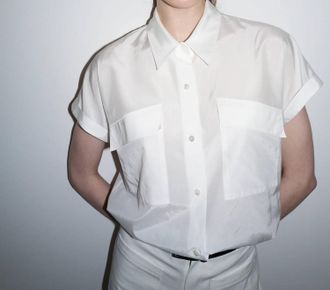 The Loom Womens Sleeveless Pocket Shirt In White