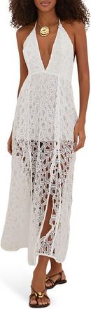 Vix Joelle Eyelet Cotton Cover-Up Midi Dress in White at Nordstrom, Size X-Large