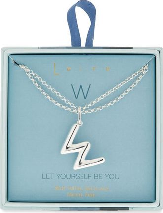 Leith Lowercase Initial Bubble Pendant Necklace in W- Silver at Nordstrom Rack