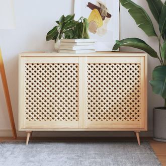 vidaXL Puertas De Armario Entramado 2 Uds Madera Pino 59,5x69 Cm Vidaxl