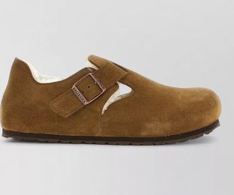Birkenstock suede leather shearling-lined slippers