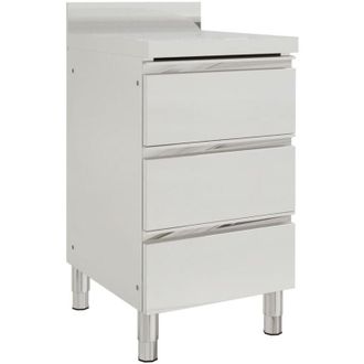 vidaXL Vidaxl - Mobiletto da Cucina Commerciale con 3 Cassetti in Acciaio Inox