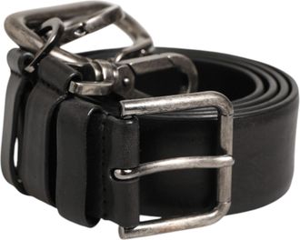 Dolce & Gabbana Black Key Ring Clip Attachments Buckle Mens Belt