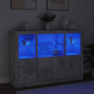 Berkfield Home Sideboards with LED Lights 3 pcs Concrete Grey Engineered Wood