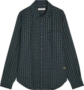 Wales Bonner Wales Bonner London Logo Checked Stretch-linen Shirt - Multicoloured 1 - 52 (IT52 / XL)