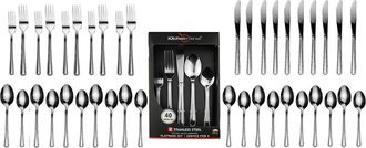 J&V Textiles 40pc Stainless Steel Silverware Set