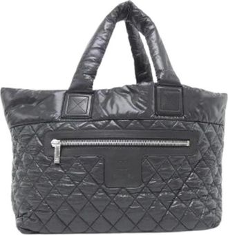 Chanel Pre-owned Tote Bags, female, Black, Size: ONE SIZE Pre-owned Vintage Nylon Tote